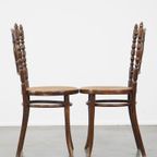 Set Van 5 Charmante, Zeer Elegante Antieke Thonet Design Bistro/ Eetkamerstoelen thumbnail 5