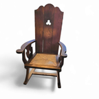 High Back / Monastry / Rush Seat Armchair 1950s thumbnail 13