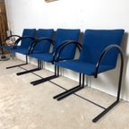 4 Blauwe Eetkamerstoelen Van Boonzaaijer En Mazairac Voor Metaform thumbnail 9