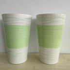 Vaas Blauw/Groen Met Lijnen (Keramiek) thumbnail 2