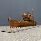 Groot Oud Volkskunst Stoom Schip thumbnail 2