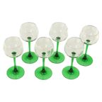 Set Van 6 Vintage Luminarc Vins Moselle Wijnglazen Groen thumbnail 3