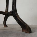 Industriele Tafel, Tuintafel Met Hardsteen Plaat Op Gietijzeren Frame, Jaren 30 thumbnail 26