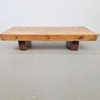 Brutalistische Rechthoekige Eiken Salontafel Frankrijk 1960 thumbnail 2