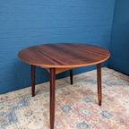 Vintage Palissander Ronde Eettafel, Verlengbaar, Jaren 60 thumbnail 11