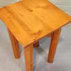Vintage Grenen Kruk Bijzettafel Plantentafel thumbnail 9