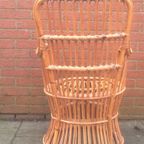 Vintage Fifties Bonacina Rotan Fauteuil/Pauwenstoel thumbnail 8