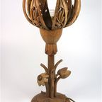 Vintage Houten Lamp Lotus Bloem thumbnail 5