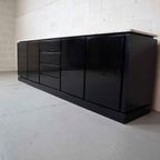 Italian Black Lacquered Sideboard With Carrara Marble Top thumbnail 8