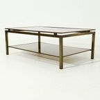 Two Tier Brass And Smoked Glass Coffee Table 1970s thumbnail 9