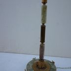 Mid Century Marmer, Onyx En Bronzen Staande Lamp thumbnail 3