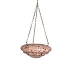 Art Deco - Hanging Flower Pot - Glass - Marbled Pink Pattern - Including Chains thumbnail 3