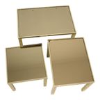 Hollywood Regency Nesttafels Belgo Chrom 23kt Goud Verguld thumbnail 10