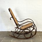 Vintage Thonet-Stijl Schommelstoel Bruin thumbnail 4