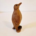 Vintage Pinguin Beeldje Teakhouten Vogel thumbnail 5