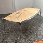 Vintage Space Age Marmeren Salontafel Met Chroom thumbnail 5