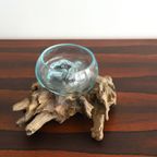 Mondblazen Glazen Glas Op Drijfhout, Anno Nu thumbnail 5
