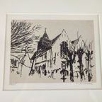 Paul De Cocker - Lithografie- Kerk Van Wulveringem thumbnail 4