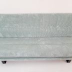 Vintage Artifort Kho Liang 3 Zits Bank Blauw | Ribstof Licht thumbnail 9