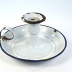 Oude Emaille Blaker / Kandelaar Rond Brocante thumbnail 4