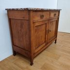 Vintage Frans Dressoir Commode, Ladekast Bakamermeubel Met Marmer Blad thumbnail 8