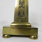 Set Van 2 Messing Art Nouveau Kandelaar, Rond 1910 thumbnail 14