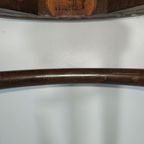 Vintage Antieke Thonet Kruk Stool (Webbing/Leer) thumbnail 14