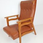 Vintage Bruine Fauteuil Skai Armchair Brown thumbnail 6