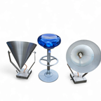 A Pair Of Modern / Aluminum / Large / Conical / Industrial Style Lamps / Designed For Ceiling Or thumbnail 5