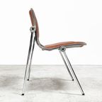 Vintage Italiaanse Vaghi 601 Linea Uno Arch Stoel Opnieuw Bekleed Met Leer. thumbnail 4