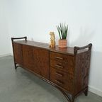 Hout Met Bamboe Dressoir Met Lades, Vintage Sideboard thumbnail 13