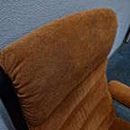 G Möbel Vintage Oranje Bruine Vintage Draaifauteuil Fauteuil thumbnail 7