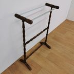 Vintage Antieke Houten Handdoekenrek Badkamer Rek thumbnail 15