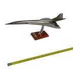 Xl Scale Model Of An Airplane (Silver Plated) - Mounted On Wooden Base - Aérospatiale Concorde (1 thumbnail 6