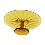 Art Deco Amber Taartschotel Gebak Schaal Depression Glass thumbnail 4