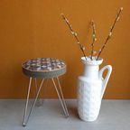 Vintage Brutalist Spaans Melk Krukje, Kruk, Hout, Bankje thumbnail 10