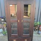 Koloniale Vitrinekast, Buffetkast Afm. 120x53cm En 196cm Hoo thumbnail 2