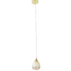 Vintage Hanglampje Beige Glas Goud thumbnail 5
