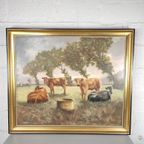G. Van Belleghem - Xl Schilderij - Koeien In De Weide thumbnail 5