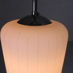 Vintage Hanglamp Met Cilindervormige Wit Glazen Kap, Jaren 50 thumbnail 13