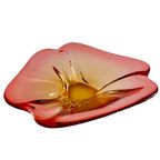 Mid-century Glazen Schaal Roze Geel Glas Tsjechoslowakije 1960 thumbnail 2