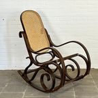 Vintage Thonet-Stijl Schommelstoel Bruin thumbnail 2