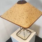 Chrome & Cork Table Lamp Bt Herda For Lampadari 3 Luci, 1970S thumbnail 3