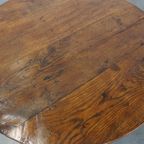 Ronde, Inklapbare Antieke 18e Eeuwse Franse Wijn/ Campagne Tafel Met Een Mooi Onderstel thumbnail 5