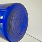 * Vintage Glazen Fles Vaas Kobalt Blauw Empoli thumbnail 6