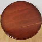 Antieke Ronde Salontafel, Koffietafel Wijntafel Mahonie Hout thumbnail 3