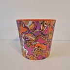 Jaren 70 Kunststof Vintage Blormpot Prullenbak Pot thumbnail 3