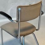 Ahrend Eetkamerstoel Vintage Sledestoel Buisframestoel Beige thumbnail 6