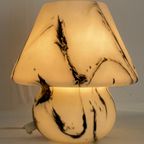 Pecoranera - Vetri Murano - Glass Mushroom Lamp Wit A Marble Like Painting - 1970’S - Italy thumbnail 2