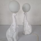 2 Vintage Olifant Lampen Art Deco Revival Keramiek. thumbnail 5